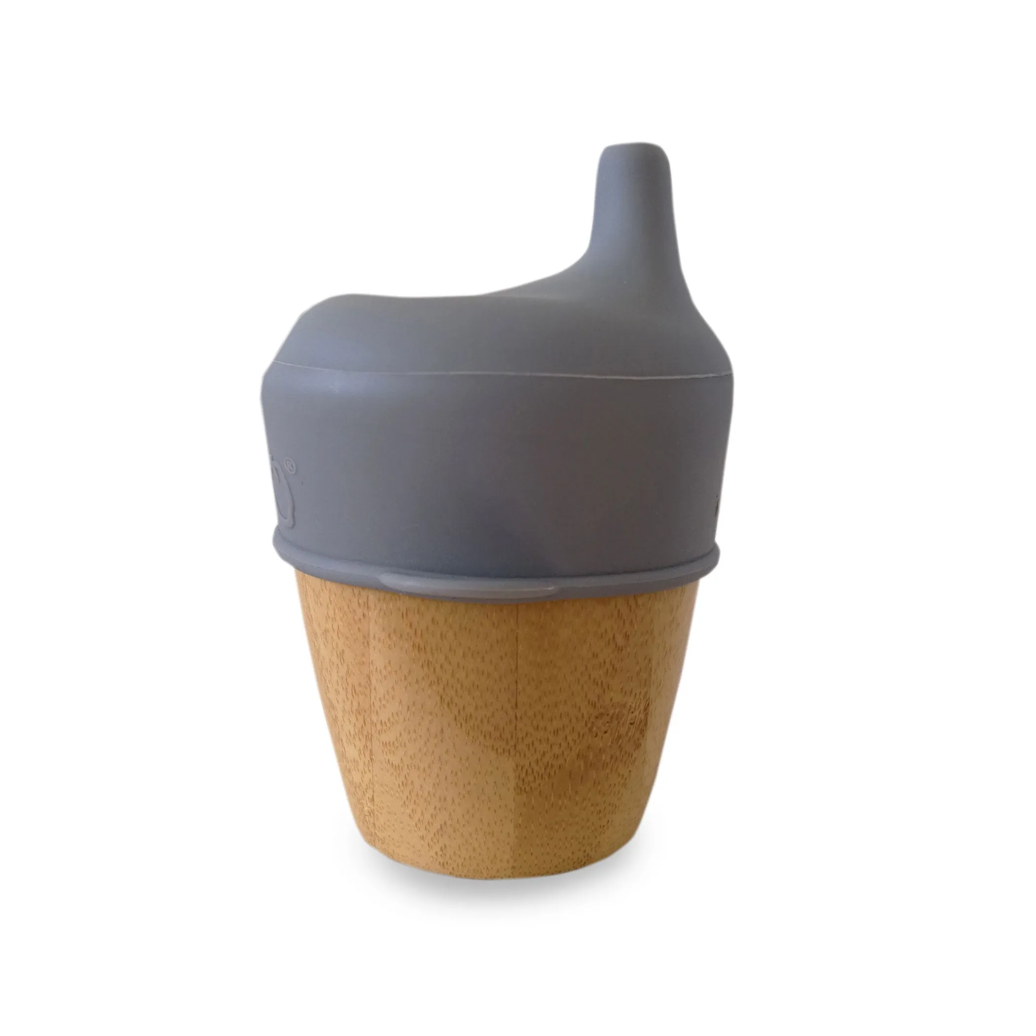 Plum Bamboo and Silicone Sippy Cup - Grey