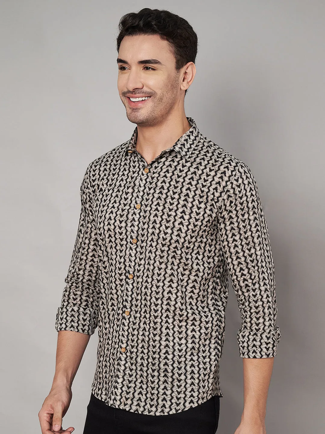 Pure Cotton Block Print Shirt for Men