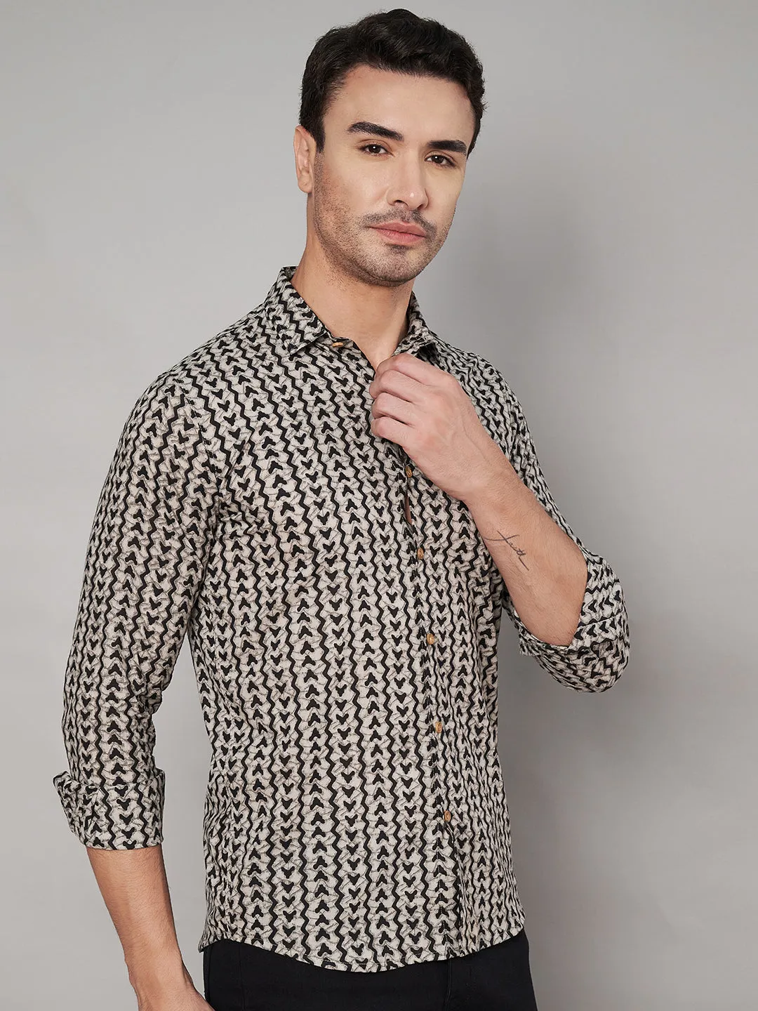 Pure Cotton Block Print Shirt for Men