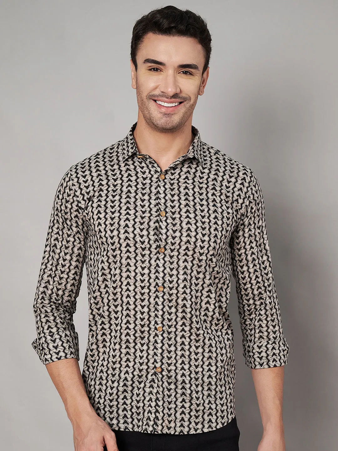 Pure Cotton Block Print Shirt for Men