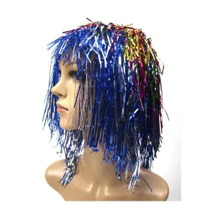 Rainbow Tinsel Wig