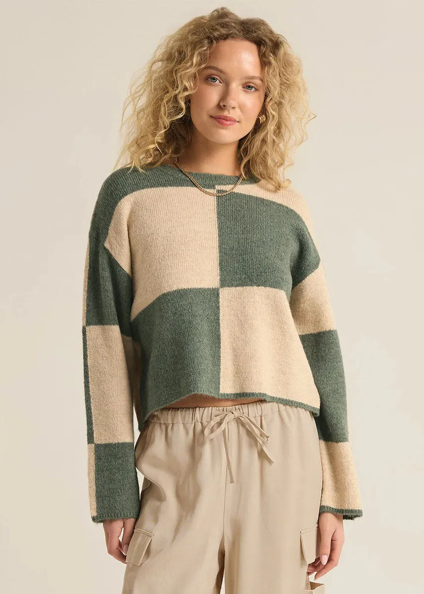 Rosi Blocked Sweater - Palm Green