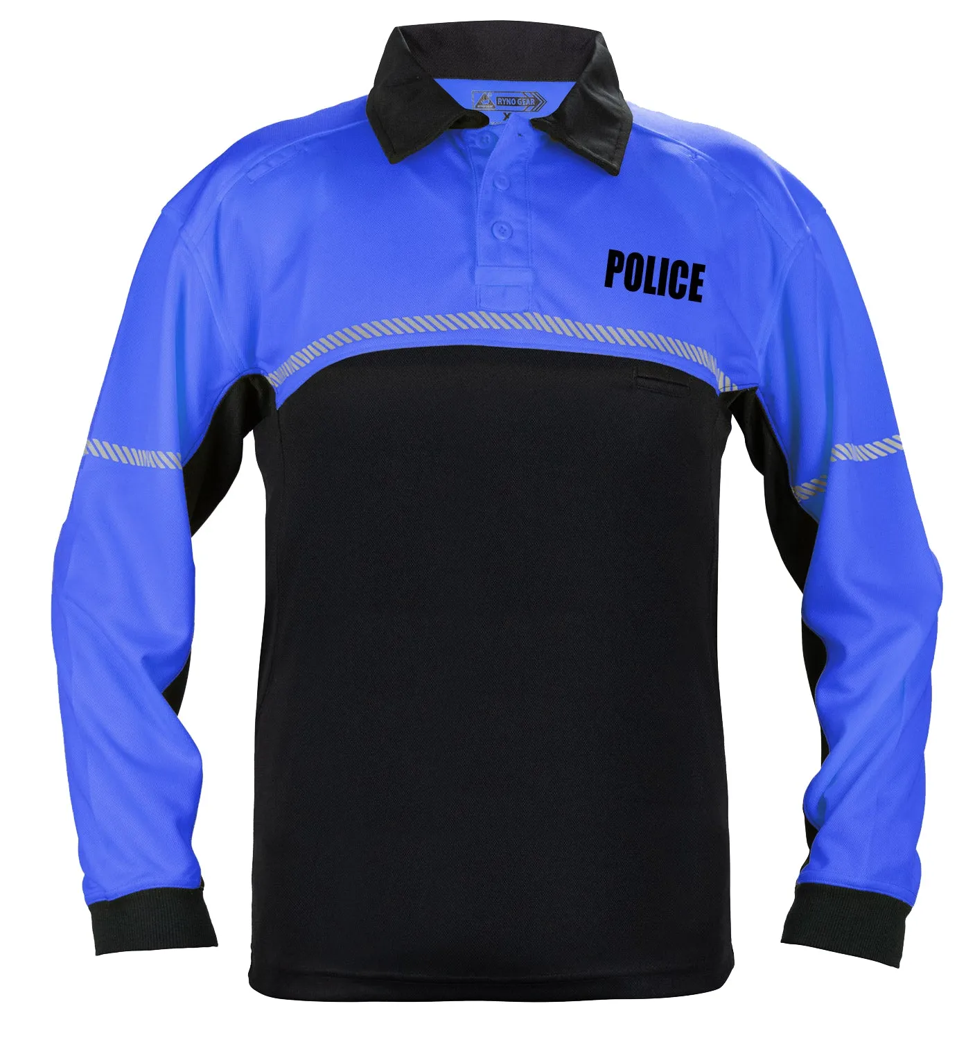 Ryno Gear 100% Polyester Jersey Knit Police Bike Patrol Long Sleeve Polo Shirts