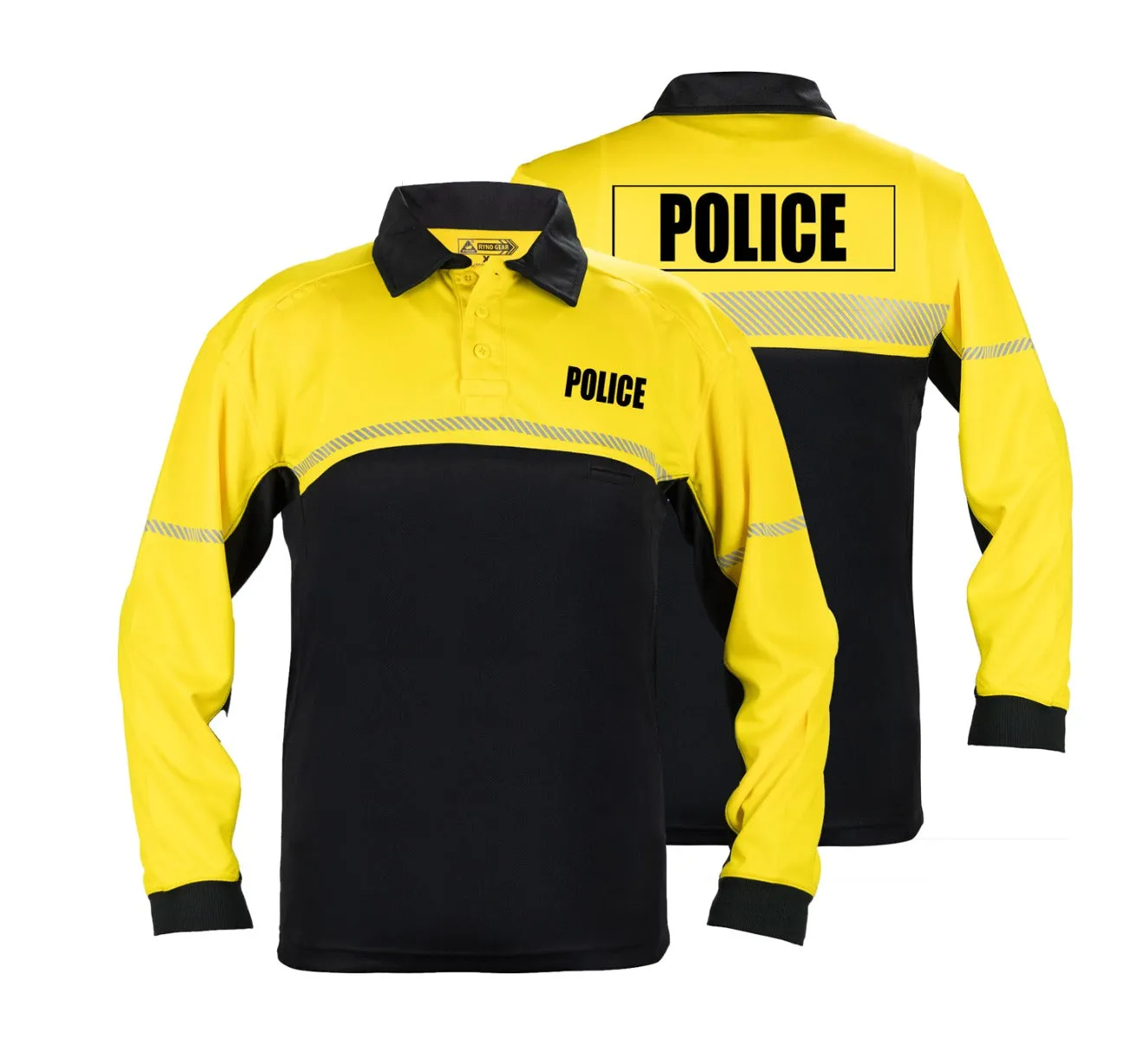 Ryno Gear 100% Polyester Jersey Knit Police Bike Patrol Long Sleeve Polo Shirts