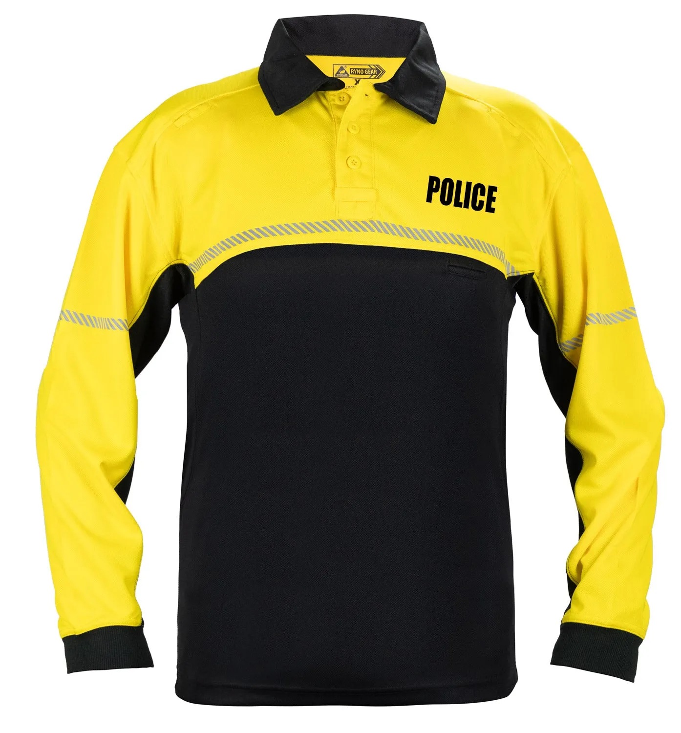 Ryno Gear 100% Polyester Jersey Knit Police Bike Patrol Long Sleeve Polo Shirts