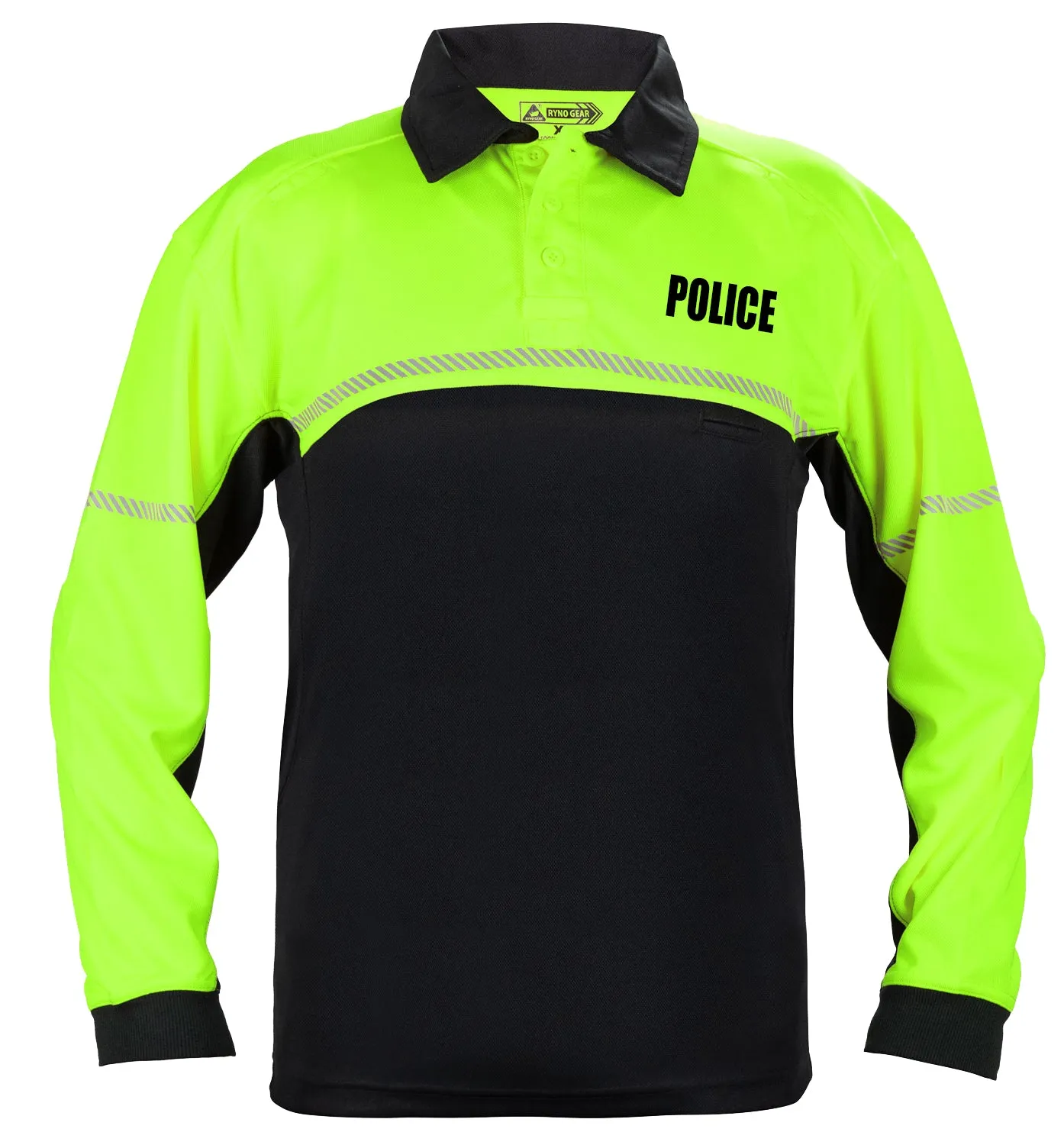 Ryno Gear 100% Polyester Jersey Knit Police Bike Patrol Long Sleeve Polo Shirts