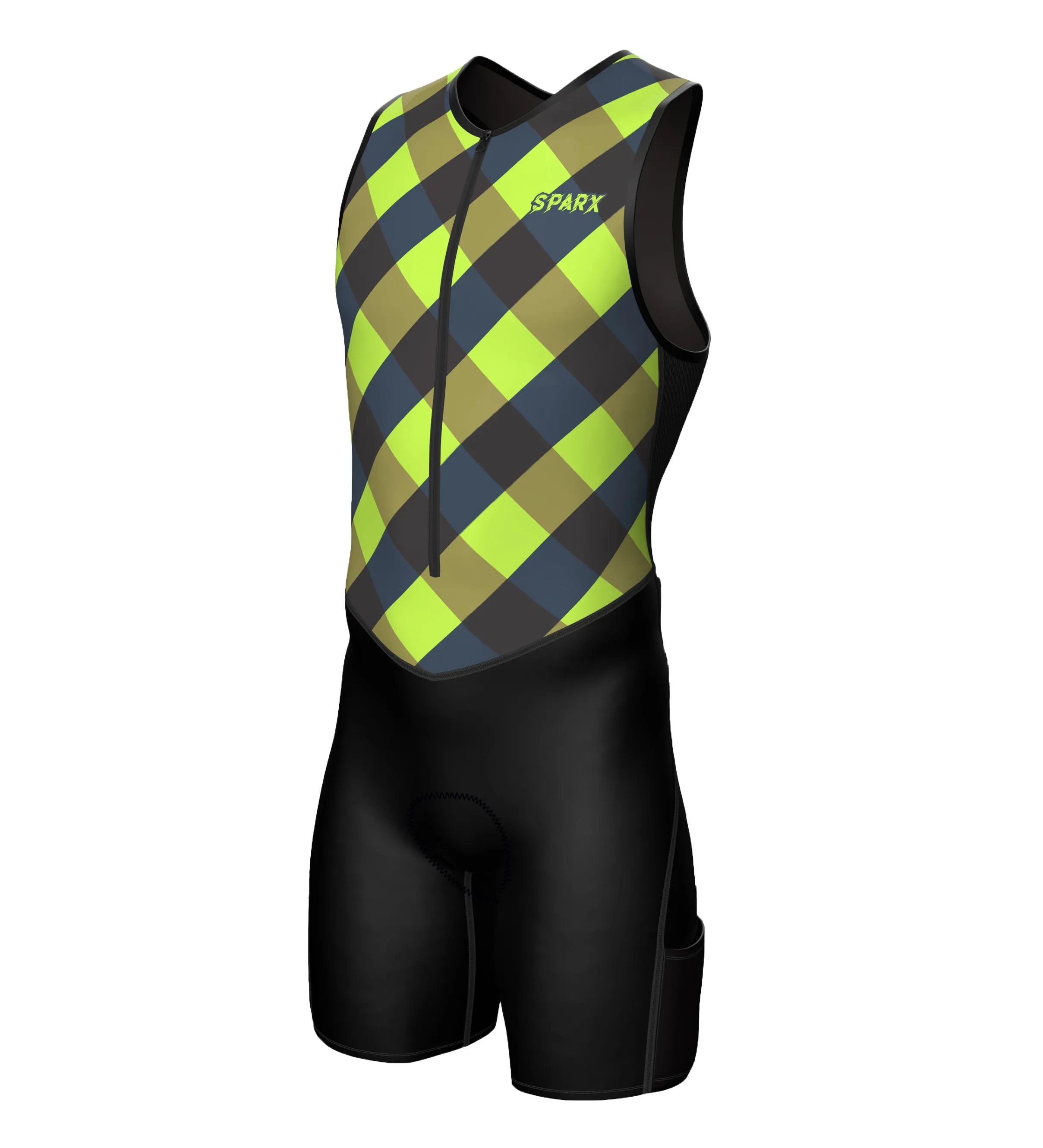 Sparx Mens Premium Triathlon Suit Padded Triathlon Tri Suit Race Suit Swim Bike Run