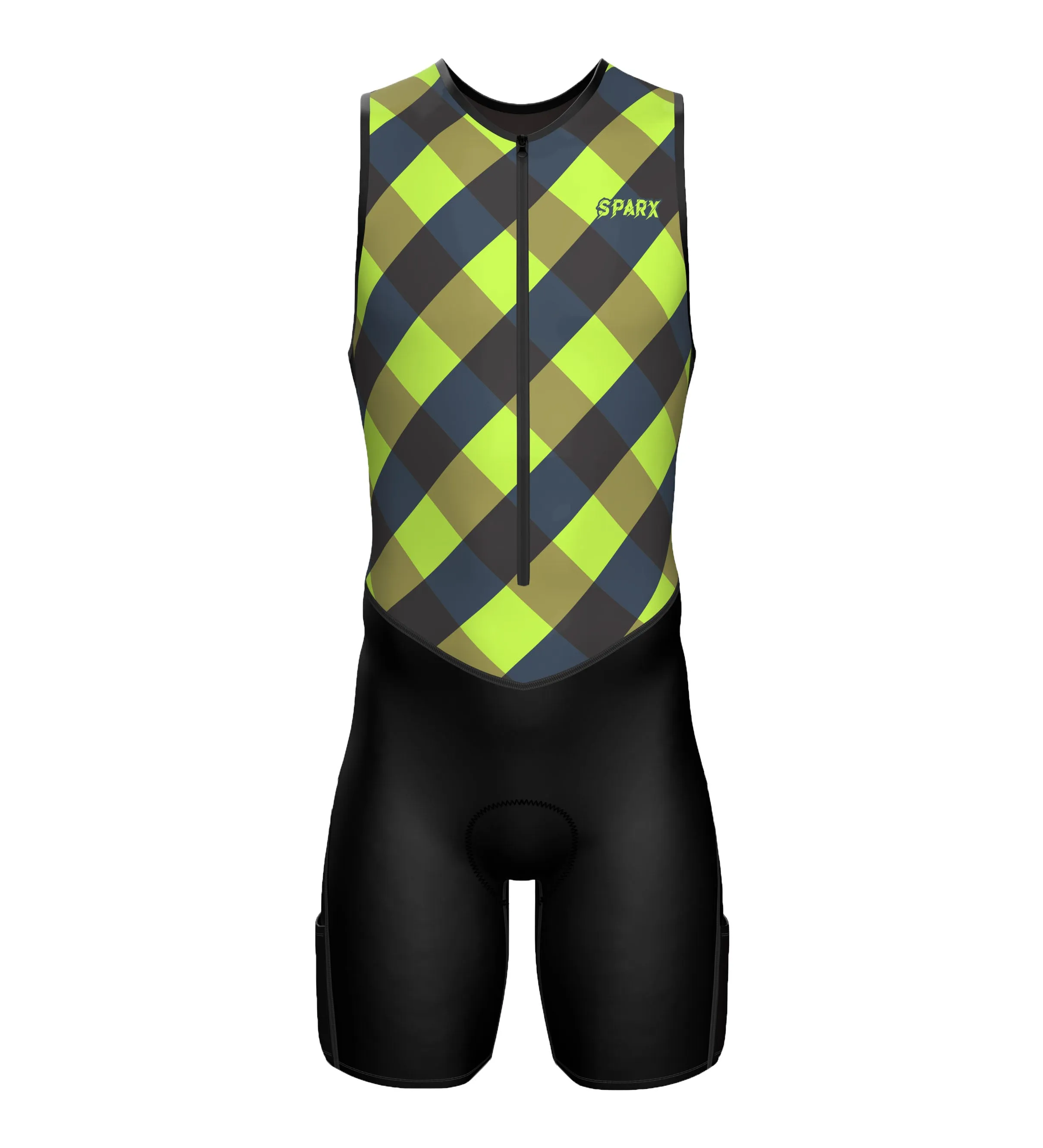 Sparx Mens Premium Triathlon Suit Padded Triathlon Tri Suit Race Suit Swim Bike Run