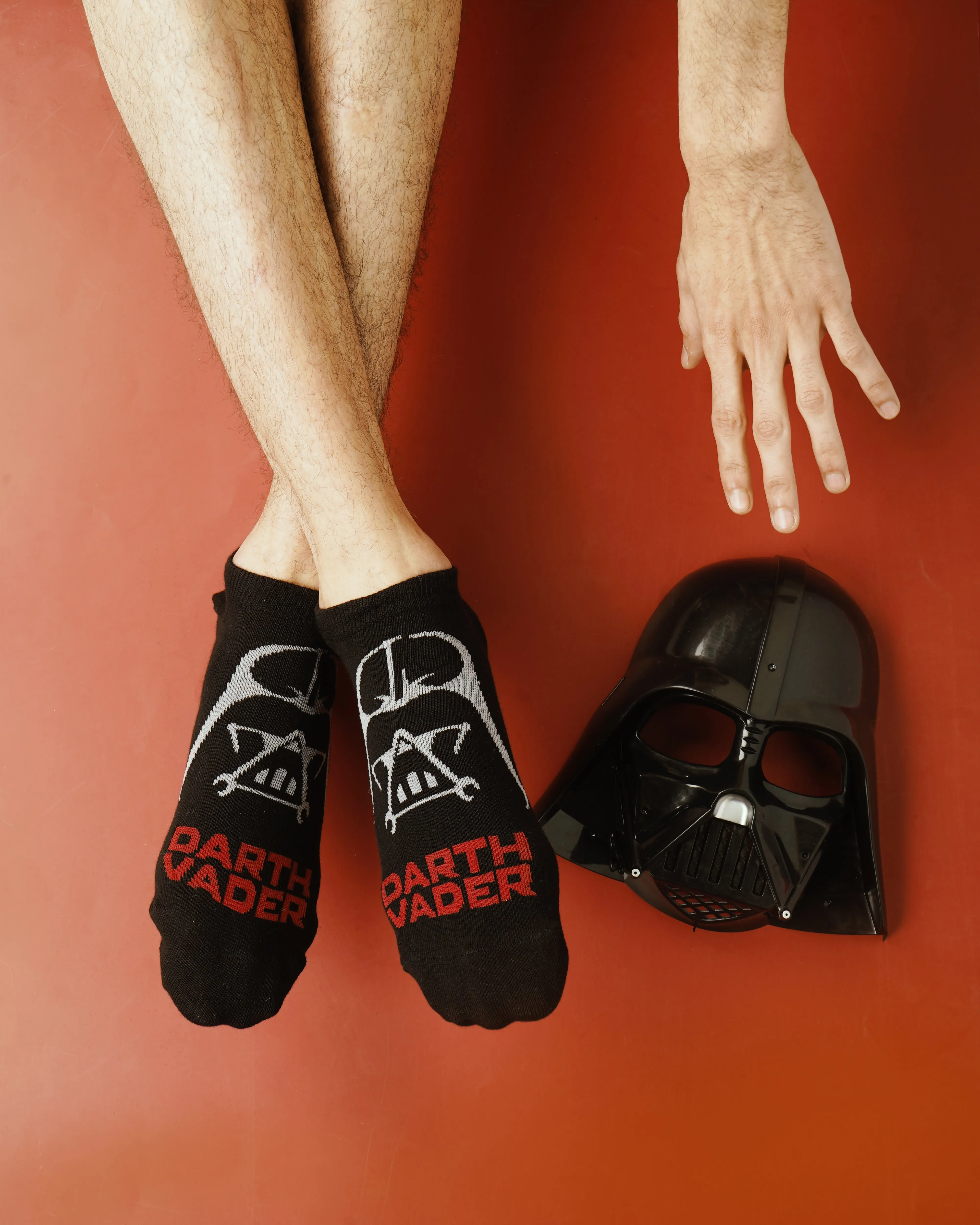 STAR WARS Gift Pack For Men- Star Wars Logo and Darth Vader-Ankle Length Socks (Multicolored) (Pack of 3 Pairs/1U)