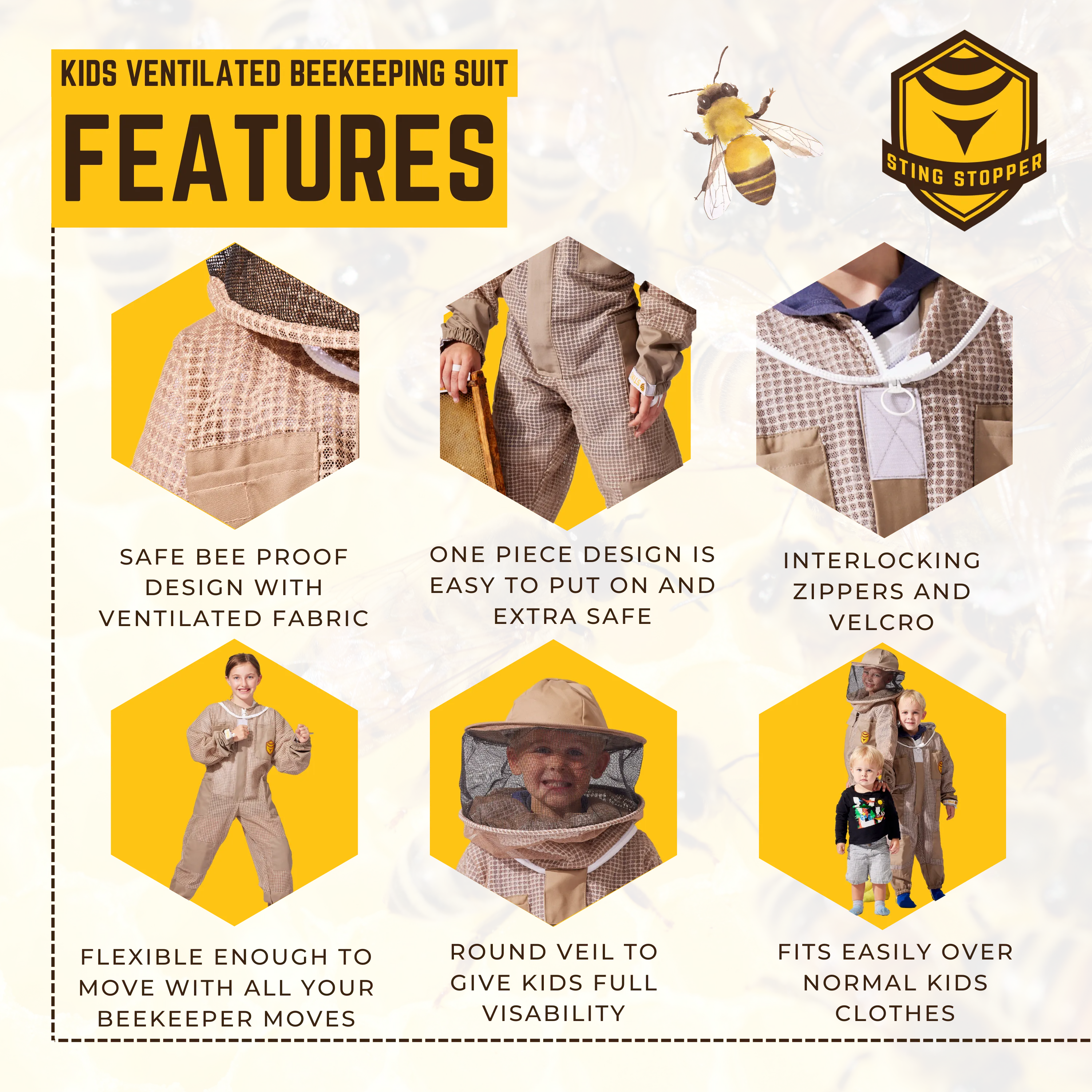 Sting Stopper Kids Ventilated Beekeeping Suit