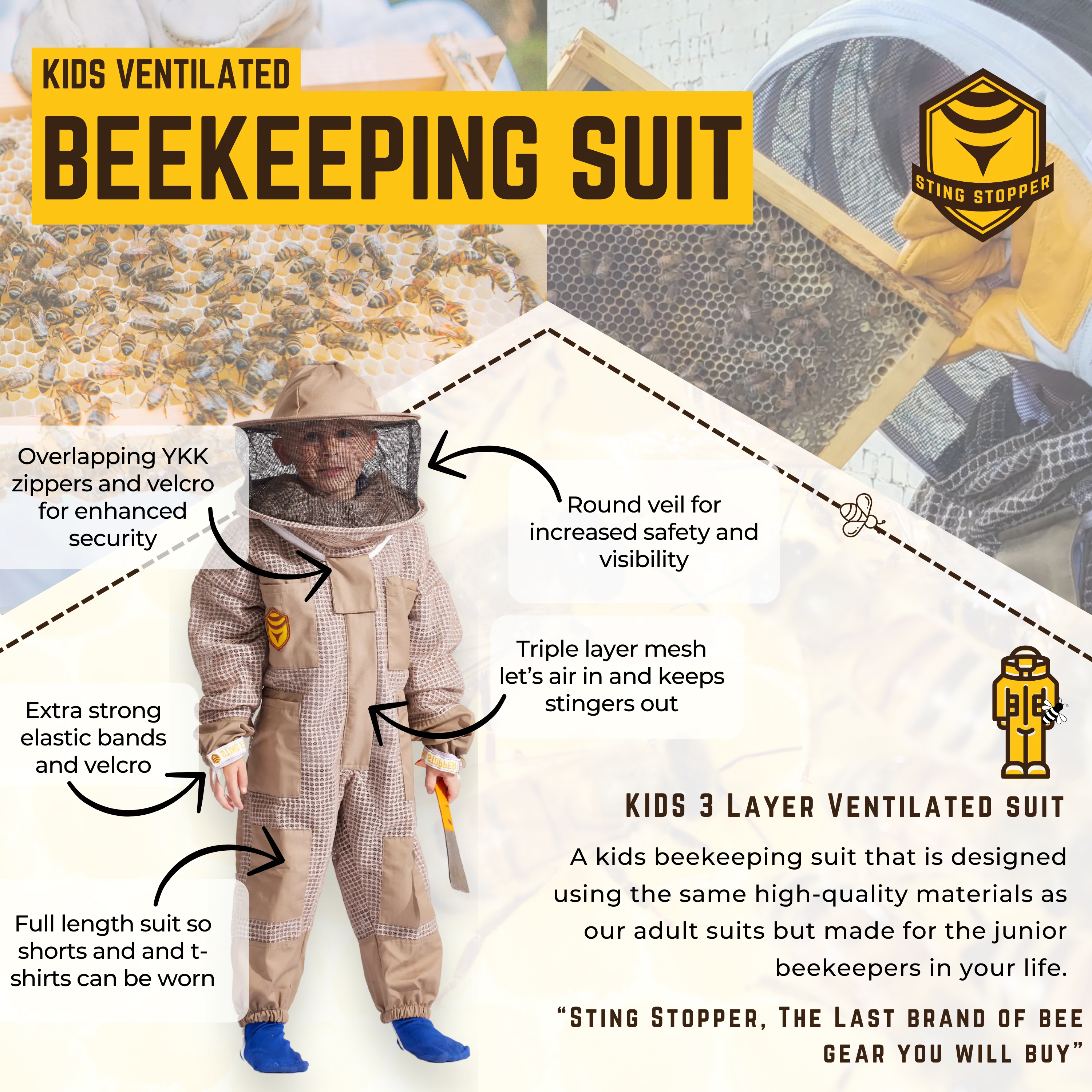 Sting Stopper Kids Ventilated Beekeeping Suit