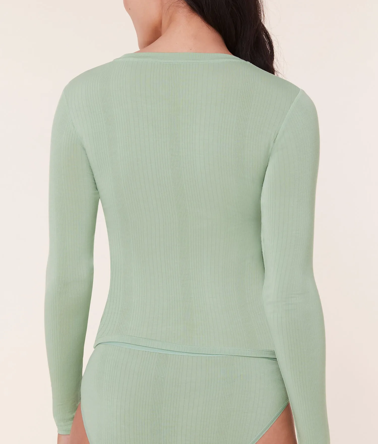 The Base Long Sleeve Top - Cloud - Jade