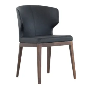 Thurston Leatherette Dining Chair With Wood Base