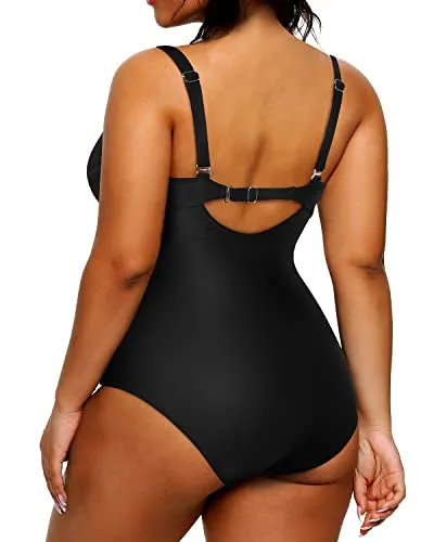 Tummy Control Slimming One Piece Swimsuit for Plus Size Women Stylish Swimwear