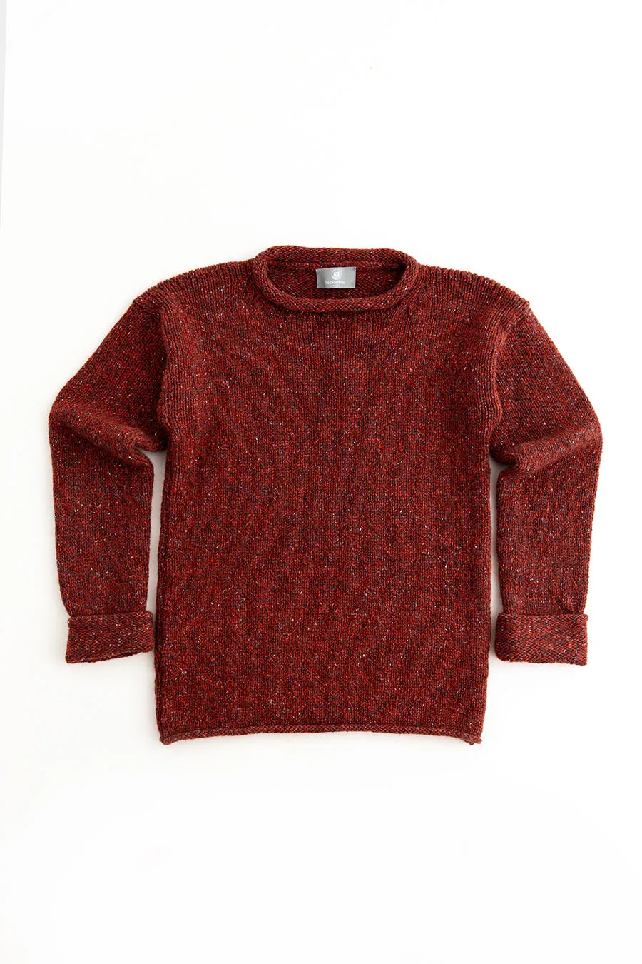 Womens Chunky cuffed jumper - Russet marl